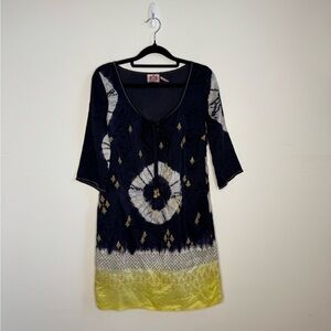 Juicy Couture Navy 3/4 Sleeve Tie Front Tunic Size P